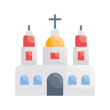 Kilise vektörü Düz simge stili çizim. Eps 10 dosyası