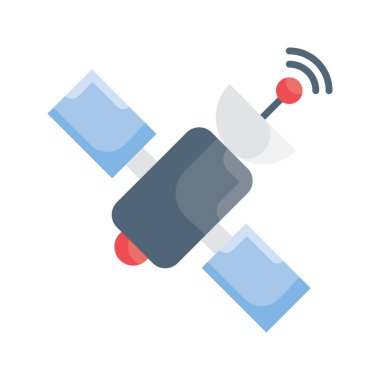 Uydu vektörü Düz simge biçimi illüstrasyonu. Eps 10 dosyası