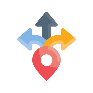 Yönlendirme vektörü Düz simge biçimi illüstrasyonu. Eps 10 dosyası