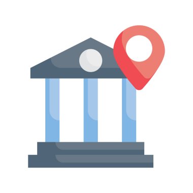 Banka vektörü Düz simge biçimi illüstrasyonu. Eps 10 dosyası