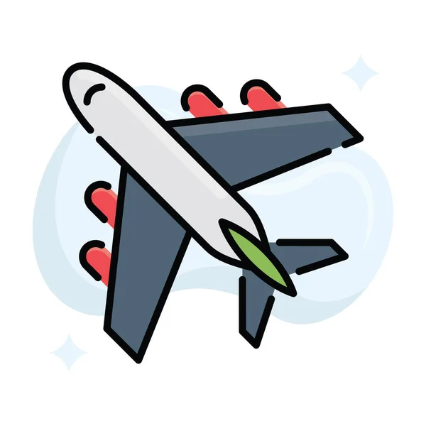 Vecteur Avion Illustration Style Icône Contour Rempli Fichier Eps — Image vectorielle