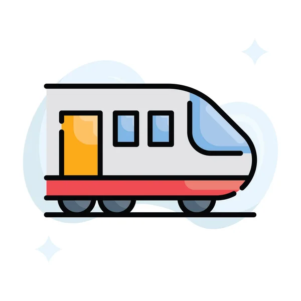 火车矢量填充轮廓图标风格插图 Eps File — 图库矢量图片