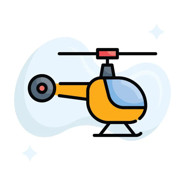 Helikopter Vektor Fylld Kontur Ikon Stil Illustration Eps Fil — Stock vektor