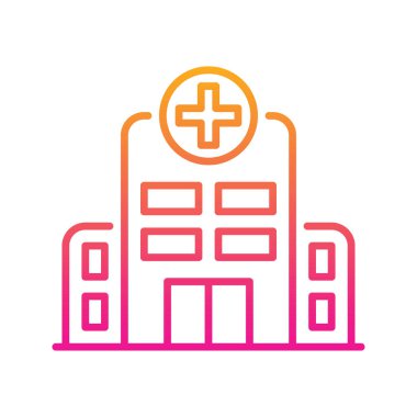 Hastane vektörü Gradyan simgesi çizimi. Eps 10 dosyası