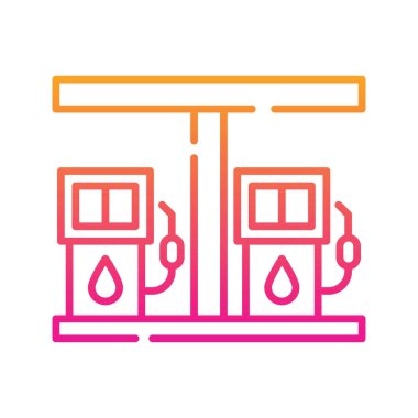 Benzin istasyonu vektörü Gradyan simgesi çizimi. Eps 10 dosyası