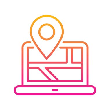 Harita konum vektörü Gradyan simgesi çizimi. Eps 10 dosyası