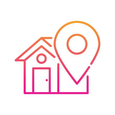 Ev Konumu Vektör Gradyan simgesi çizimi. Eps 10 dosyası