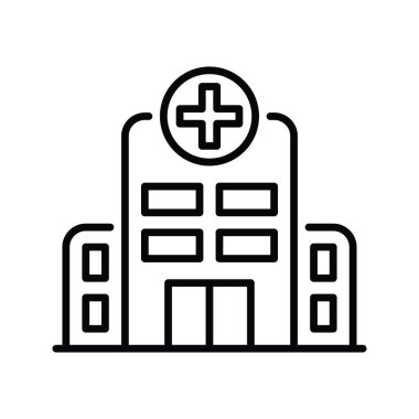 Hastane vektör ana hatları simge biçimi çizimi. Eps 10 dosyası