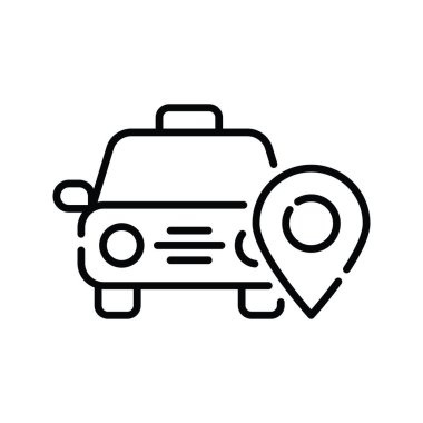 Taksi vektör taslağı simge biçimi illüstrasyonu. Eps 10 dosyası