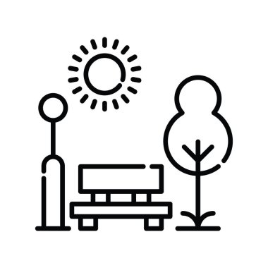 Park vektör ana hatları simge biçimi illüstrasyonu. Eps 10 dosyası