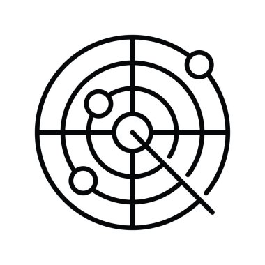 Radar vektör ana hatları simge biçimi illüstrasyonu. Eps 10 dosyası