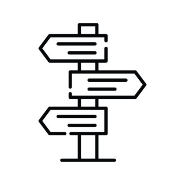 Yönlendirme İşaretleri vektör ana hatları simge biçimi illüstrasyonu. Eps 10 dosyası