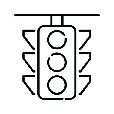 Trafik Işığı vektör ana hatları simge biçimi illüstrasyonu. Eps 10 dosyası