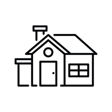 Ev vektörü ana hatları simge biçimi illüstrasyonu. Eps 10 dosyası