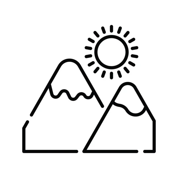 Montagnes Illustration Style Icône Contour Vectoriel Fichier Eps — Image vectorielle