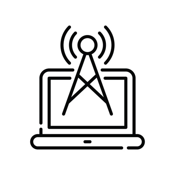 Wifi Vetor Esboço Ícone Estilo Ilustração Arquivo Eps —  Vetores de Stock