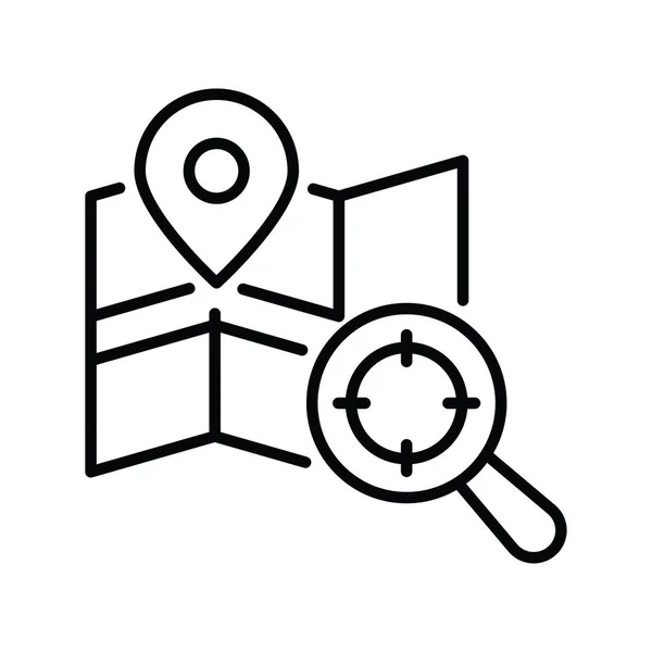 Mapa Pesquisa Vetor Esboço Ícone Estilo Ilustração Arquivo Eps —  Vetores de Stock