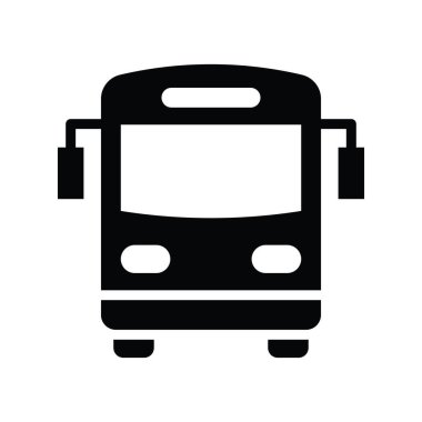 Otobüs vektörü katı simge biçimi illüstrasyonu. Eps 10 dosyası