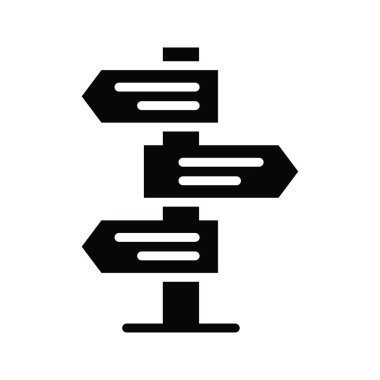 Yönlendirme, vektör katı simge biçimi illüstrasyonunu gösterir. Eps 10 dosyası