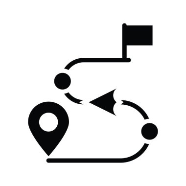 Yönlendirme vektörü katı simge biçimi illüstrasyonu. Eps 10 dosyası