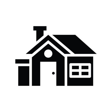 Ev vektörü katı simge biçimi çizimi. Eps 10 dosyası