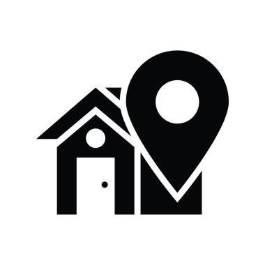 Ev Konumu vektörü katı simge biçimi illüstrasyonu. Eps 10 dosyası