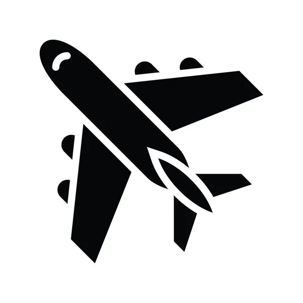 Uçak Vektörü Katı Simge Biçimi Çizimi Eps Dosyası — Stok Vektör