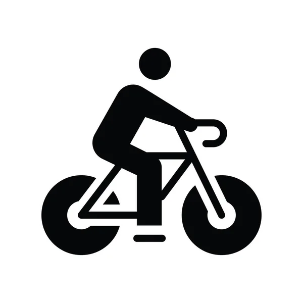 Bicicleta Vector Icono Sólido Estilo Ilustración Archivo Eps — Vector de stock