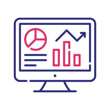 İş Kontrol Paneli Vektörü İki Renkli Çizgi simgesi çizimi. EPS 10 dosyası