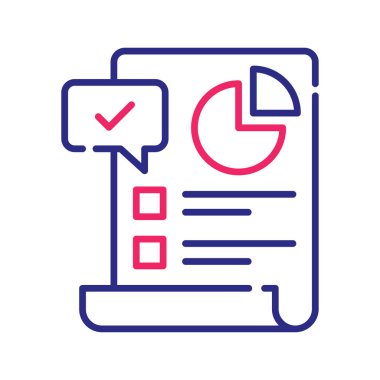 Rapor vektörü İki Renk Çizgileri simge biçimi illüstrasyonu. EPS 10 dosyası