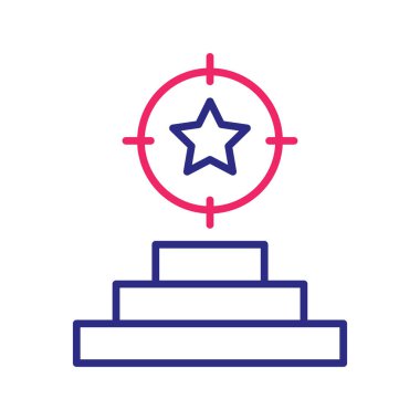 Hedefler ve hedefler vektörü İki Renk Çizgisi simgesi biçim illüstrasyonu. EPS 10 dosyası