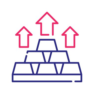 Fiyat artışı vektörü İki Renk Çizgileri simgesi çizimi. EPS 10 dosyası