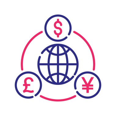 Pazar, iki renk çizgi simgesi çizimi vektörünü değiştirir. EPS 10 dosyası