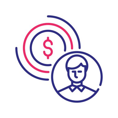 İnsan Sermaye Vektörü İki Renk Çizgileri simgesi çizimi. EPS 10 dosyası