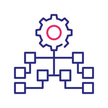 Ardışık gösterge vektörü İki Renk Çizgileri simgesi gösterimi. EPS 10 dosyası