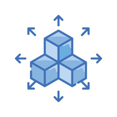 Dönüşüm vektörü Mavi serisi simge biçimi illüstrasyonu. EPS 10 dosyası