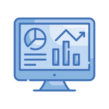 Business Dashboard vektörü Blue serisi simge biçimi illüstrasyonu. EPS 10 dosyası