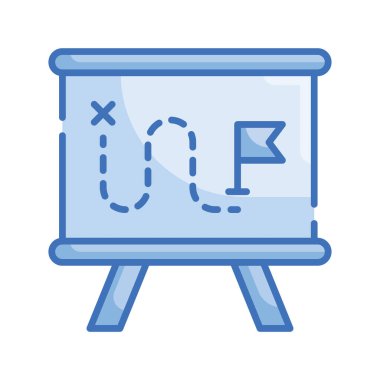 Strateji Haritası Mavi vektör serisi simgesi biçim illüstrasyonu. EPS 10 dosyası