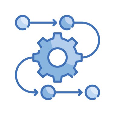 İşlem Diyagramı Mavi vektör serisi simgesi biçimi illüstrasyonu. EPS 10 dosyası