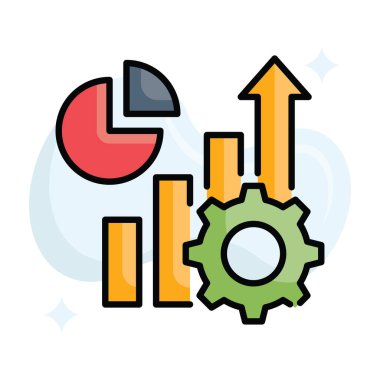 Geliştirme vektörü ana hatlı simge biçimi illüstrasyonunu doldurdu. EPS 10 dosyası