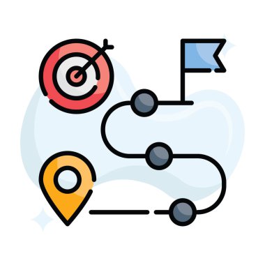 Kilometre taşı vektörü ana hatlı simge biçimi illüstrasyonunu doldurdu. EPS 10 dosyası