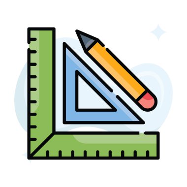 Ölçüm vektörü ana hatları simge biçimi illüstrasyonunu doldurdu. EPS 10 dosyası