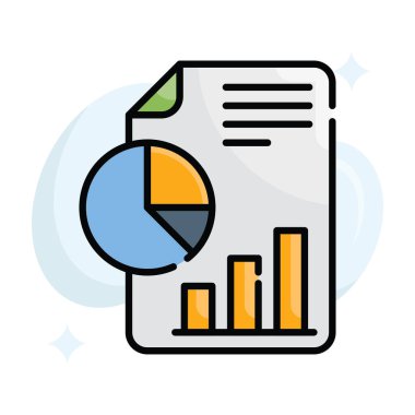 İstatistik vektörü ana hatlı simge biçimi illüstrasyonunu doldurdu. EPS 10 dosyası
