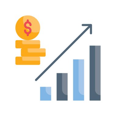 Kârlılık vektörü Düz simge stili illüstrasyonunu artır. EPS 10 dosyası