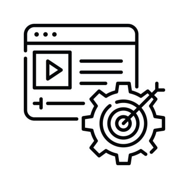 CRM vektör ana hatları simge biçimi illüstrasyonu. EPS 10 dosyası