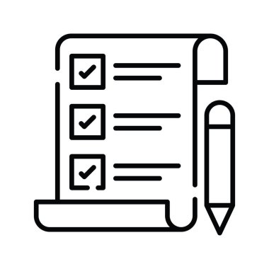 Görev vektörü ana hatları simge biçimi illüstrasyonu. EPS 10 dosyası