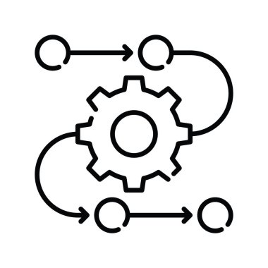 Process Diyagram vektör ana hatları simge biçimi illüstrasyonu. EPS 10 dosyası