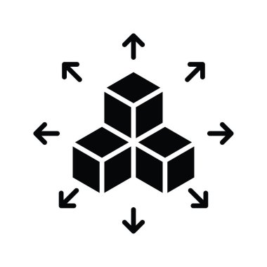 Dönüşüm vektörü katı simge biçimi illüstrasyonu. EPS 10 dosyası