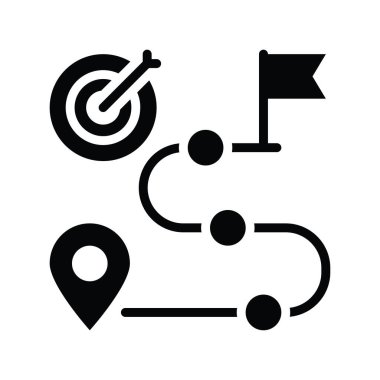 Milestone vektör katı simge biçimi illüstrasyonu. EPS 10 dosyası