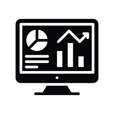 İş Kontrol Paneli vektörü katı simge biçimi illüstrasyonu. EPS 10 dosyası